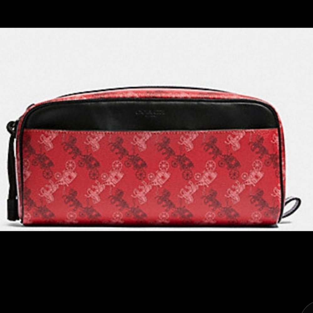 NEW Coach Dopp Kit, Travel, Toiletry Bag - Red